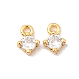 Латунные микро проложить кубического циркония подвески, ромб прелести, без никеля 