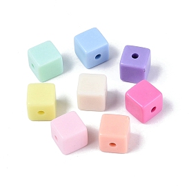 Непрозрачные пластиковые бусины, кубические
