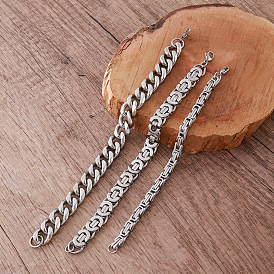 Vintage 304 Stainless Steel Chain Bracelets for Men, Tarnish Free