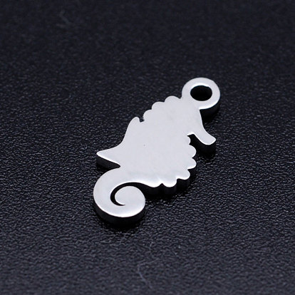 201 Stainless Steel Pendants, Stamping Blank Tag Charms, Sea Horse