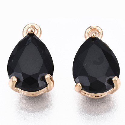 Стеклянные подвески, с выводами из латуни свет золота, долговечный, граненые, слеза