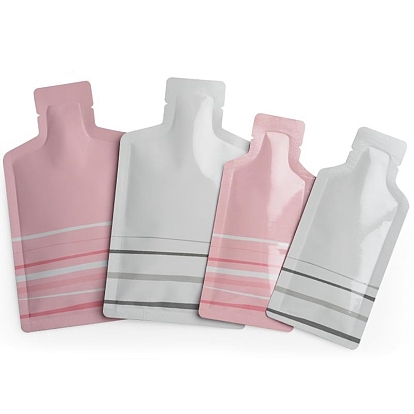 Bottle Shape Composite Plastic Portable Travel Fluid Makeup Packing Bag, Spout Pouch for Lotion Shampoo