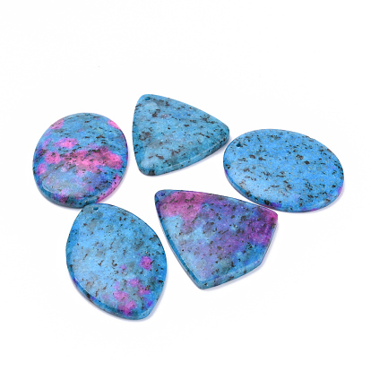 Natural Sesame Jasper/Kiwi Jasper Pendants, Mixed Shaped, Dyed
