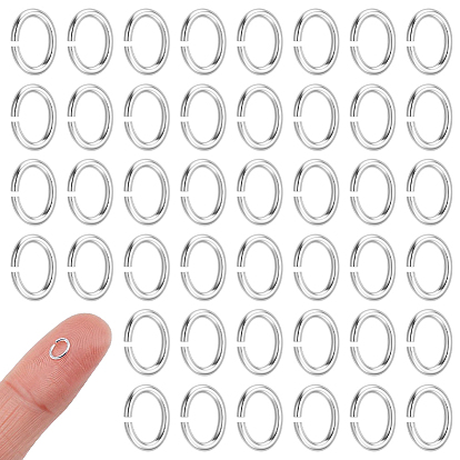 50Pcs S925 Sterling Silver Jump Rings, Open Jump Ring, Oval
