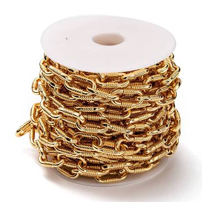 Alloy Paperclip Chains, Flat Oval, Drawn Elongated Cable Chains, with Spool, Long-lasting Plated, Unwelded, Lead Free & Cadmium Free