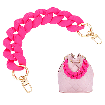 Acrylic Curb Chain Bag Extender Chains, with Alloy Swivel Clasps