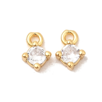 Латунные микро проложить кубического циркония подвески, ромб прелести, без никеля 