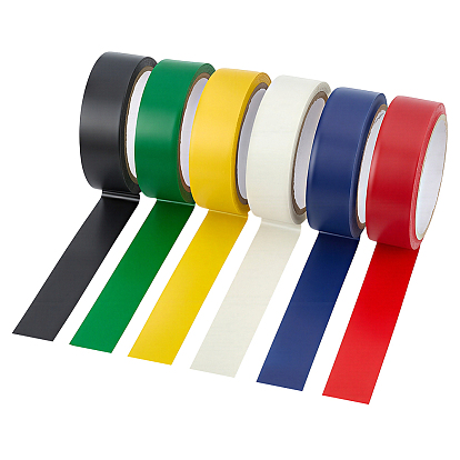 6 Rolls 6 Colors PVC Safety Tape, Self Adhesive Warning Tape, for Car, Workshop
