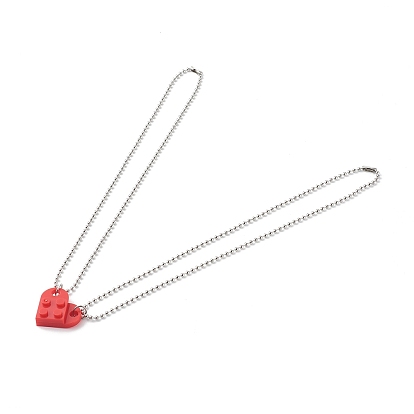 Ожерелья с подвесками из полимерных строительных блоков, 304 стальной шаровой цепи из нержавеющей