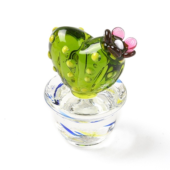 Glass Cactus Display Decorations, Micro Landscape Garden Dollhouse Accessories Pretending Prop Decor