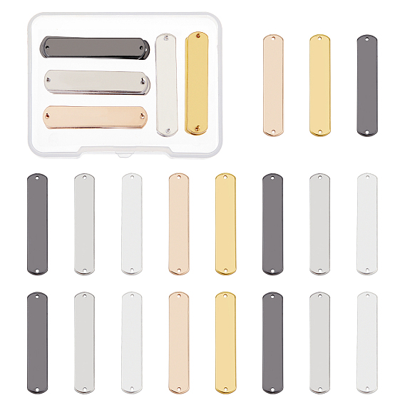 Brass Links Connectors, Round Corner, Rectangle