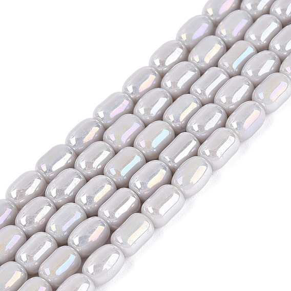 Electrochapa hilos de perlas de vidrio opacas, azufaifo, color de ab chapado