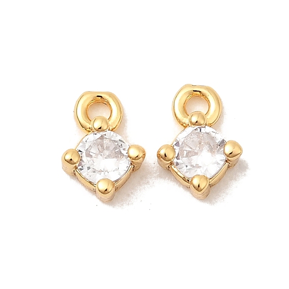 Латунные микро проложить кубического циркония подвески, ромб прелести, без никеля 