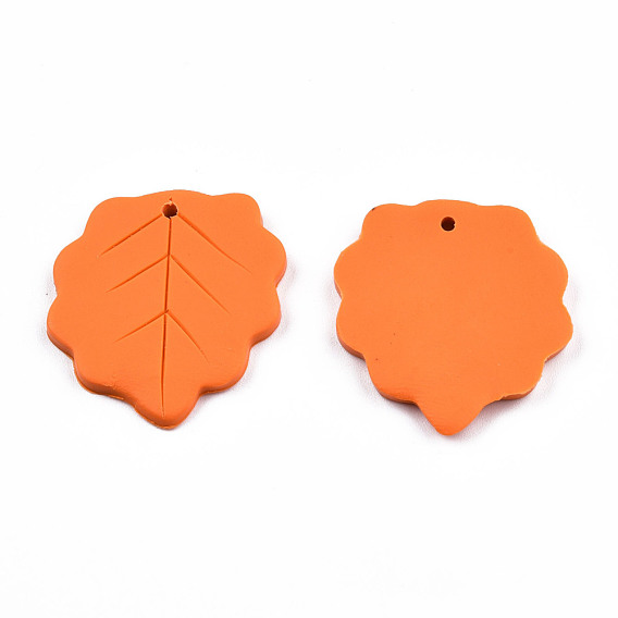 Handmade Polymer Clay Pendants, Leaf