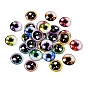 Cabochons en verre transparent imprimé, demi-cercle avec motif œil étoile lune cœur