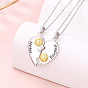 2 шт. День матери Подсолнух Сердце сплава кристалл горный хрусталь мать и дочь кулон ожерелья