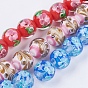Handmade Lampwork Beads, Round with Flower