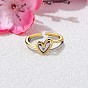 2Pcs Heart Layered Rings, Alloy Heart Rings, Adjustable Love Ring Stackable Finger Rings, Simple Knuckle Rings Jewelry Gift for Women