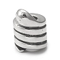 304 Stainless Steel European Beads, Grooved Beads, Large Hole Beads, Column