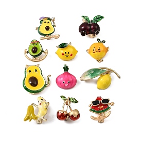 Брошь из эмали золотого/светло-золотого сплава, изысканная булавка на лацкан для женщин и мужчин, фрукты