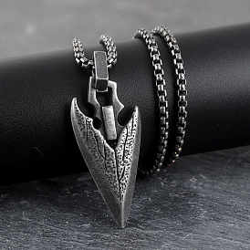 Vintage Alloy Viking Arrow Pendant Necklaces for Men