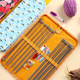 Kits de tricot bricolage avec sacs de rangement pour débutants comprenant des crochets, aiguille au crochet, marqueurs de point, ciseaux