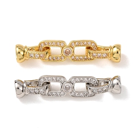 Латунное микропейв, прозрачный кубический цирконий, складные застежки, без кадмия и без свинца, стойки покрытие, долговечный, прямоугольные