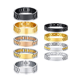 Bracelets de bande de montre en acier inoxydable, bracelet d'étiquette d'estampage vierge pour hommes femmes