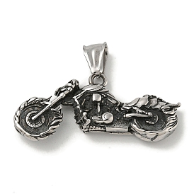 316 Surgical Stainless Steel Pendants, Motorbike Charm