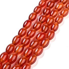 Natural Carnelian Beads Strands, Dyed, Natural Carnelian, Oval