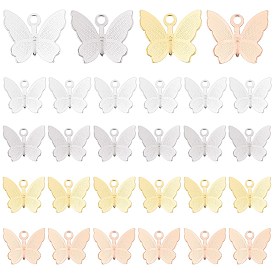 SUNNYCLUE 40Pcs 4 Colors Brass Charms, Long-Lasting Plated, Butterfly