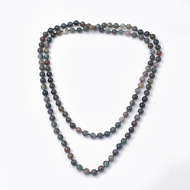 Ожерелья из нескольких нитей с бусинами из драгоценных камней, двухслойные ожерелья, круглые