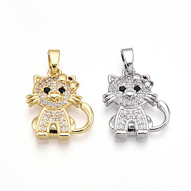 Латунные микро проложить кубического циркония подвески, без кадмия и без свинца, кошка прелести