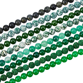 8 нити 8 стильные матовые натуральные смешанные драгоценные камни круглые бусины нити