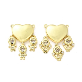 Латунные микро проложить кубического циркония подвески, сердце прелести, стойки покрытие, долговечный, без свинца и без кадмия