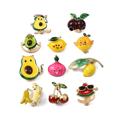 Брошь из эмали золотого/светло-золотого сплава, изысканная булавка на лацкан для женщин и мужчин, фрукты