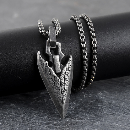 Vintage Alloy Viking Arrow Pendant Necklaces for Men