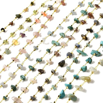 Цепочки из натуральных и синтетических драгоценных камней ручной работы с бусинами, пайки, с реечной обшивкой латунными выводами, долговечный, без свинца и без кадмия, с катушкой, реальный 18 k позолоченный