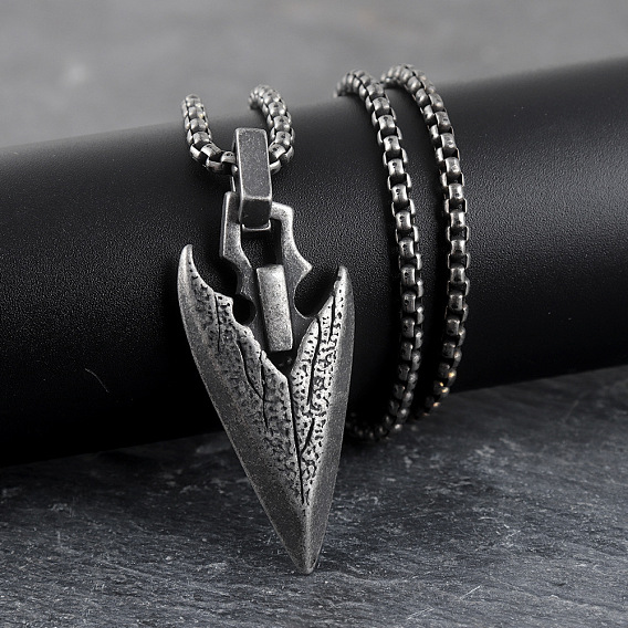 Vintage Alloy Viking Arrow Pendant Necklaces for Men