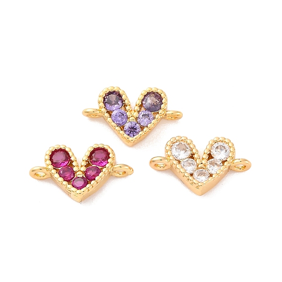 Подвески-сердечки с микропаве из латуни и кубическим цирконием, реальный 18 k позолоченный, стойки покрытие, долговечный, без свинца и без кадмия