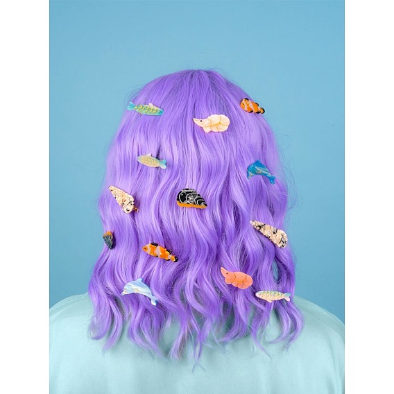 Милая заколка для волос в клетку из ацетата с животной тематикой, для девочек детей