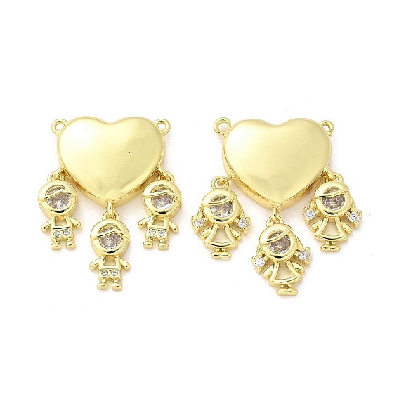Латунные микро проложить кубического циркония подвески, сердце прелести, стойки покрытие, долговечный, без свинца и без кадмия