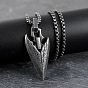 Vintage Alloy Viking Arrow Pendant Necklaces for Men