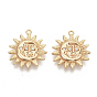 Латуни циркония кубической подвески, без никеля , солнце, реальный 18 k позолоченный