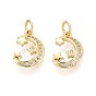 Латунные микро проложить кубического циркония подвески, Луна и звезды, с целью перехода в кольце
