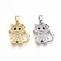 Латунные микро проложить кубического циркония подвески, без кадмия и без свинца, кошка прелести