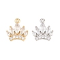 Латунные микропаве прозрачные подвески с фианитом, корона прелести