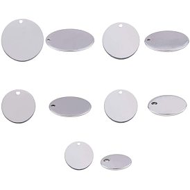 304 Stainless Steel Stamping Blank Tag Pendants, Flat Round