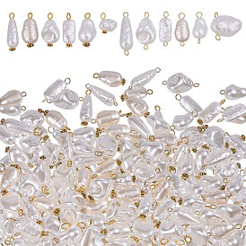 120 шт. 12 стили АБС-пластиковые подвески с имитацией жемчуга и подвески-соединители, разнообразные, с железной фурнитурой