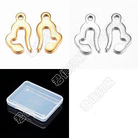 Unicraftale 40Pcs 2 Colors Vacuum Plating 304 Stainless Steel Charms, Heart